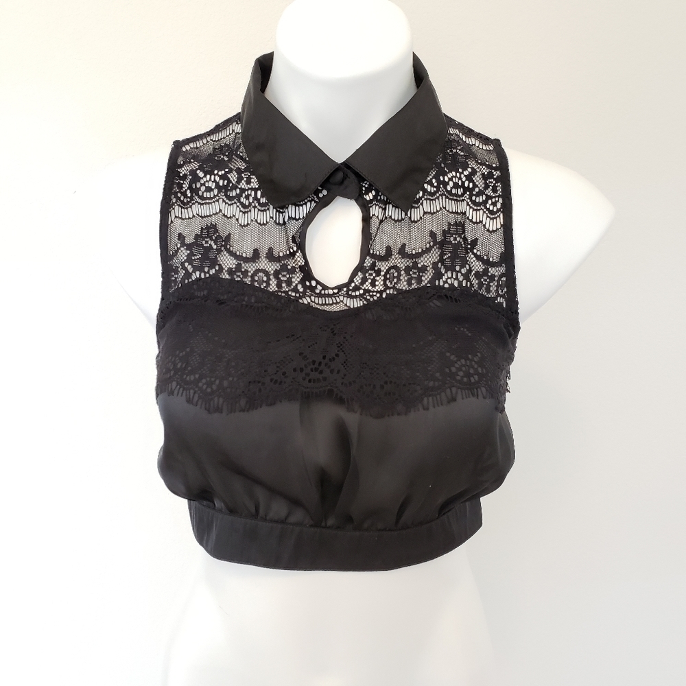 TCEC Black Lace Top, Size S